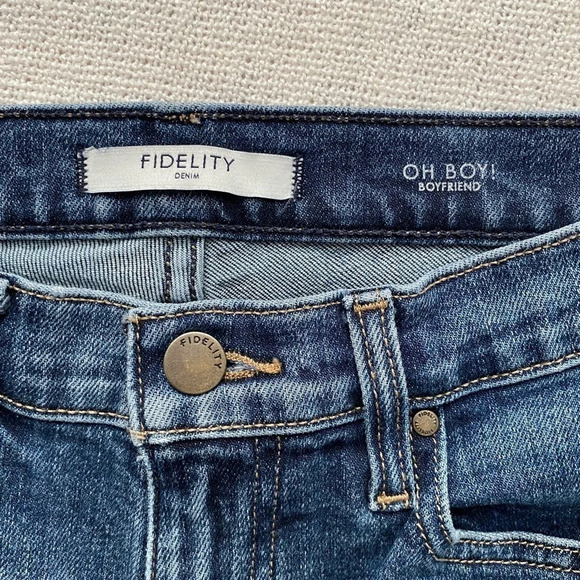 Fidelity Denim Oh Boy Boyfriend Jeans - High Rise Dark Wash - Picture 6 of 13